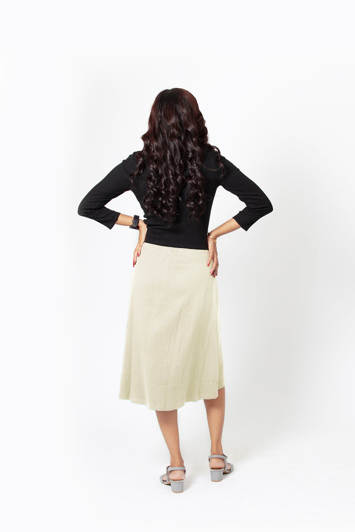 Comfortable and Versatile A-Line Skirts for Women - Cream