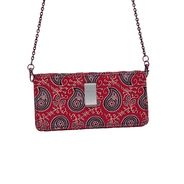 Paisley Hand Blocked Cotton Fabric clutch