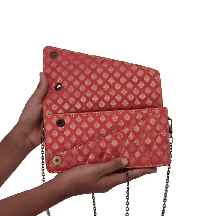 Jacquard Woven Textured Fabric clutch