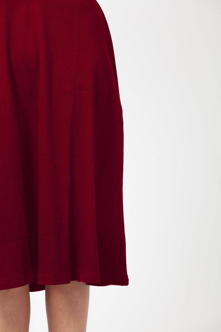 Comfortable and Versatile A-Line Skirts for Women - Maroon