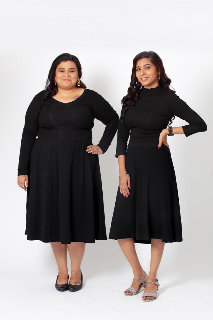 Comfortable and Versatile A-Line Skirts for Women - Black