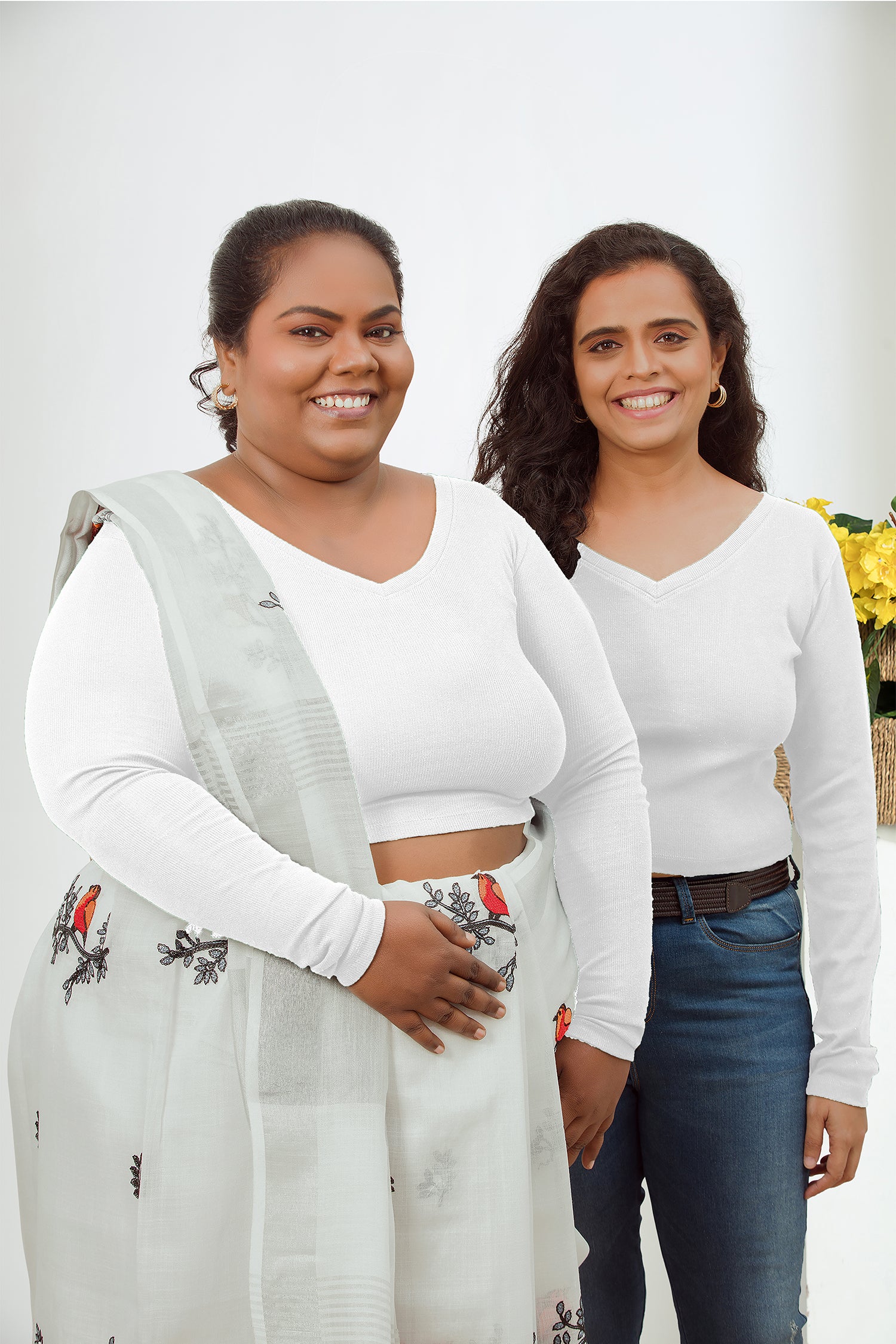 Crop Tops - Full Sleeves & V-Neck - Mid to Plus sizes