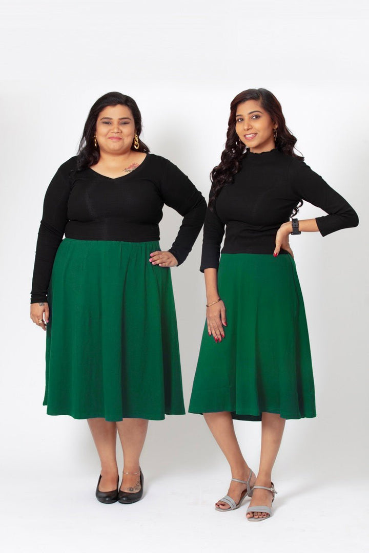 Comfortable and Versatile A-Line Skirts for Women - Bottle Green